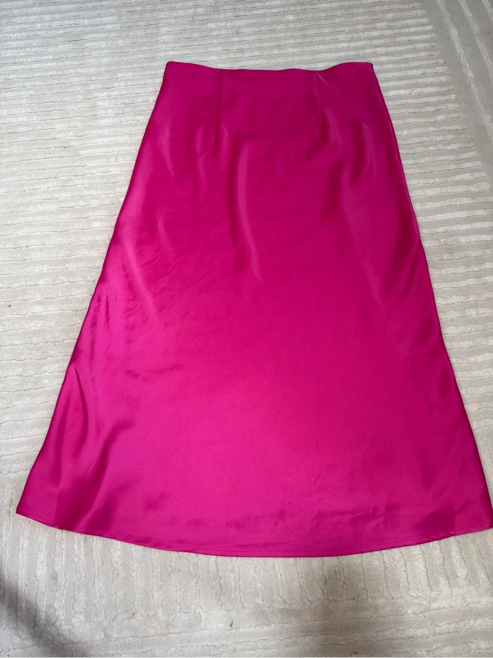 Rachel Zoe Hot Pink Satin Bias Cut Midi Skirt | Size 6 | Barbiecore